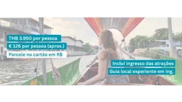 Passeio para os Templos de Bangkok e Canais do Rio Chao Phraya em inglês